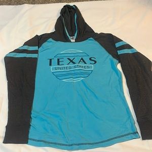 cute blue and grey NA92 hooded pullover “texas”
